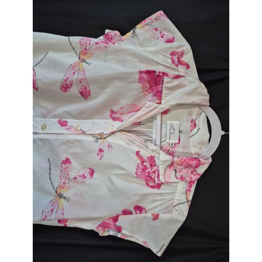 The Cat's Pajamas Cotton Pink Dragonflies Print Pajama Set XS - Picture 4 of 14